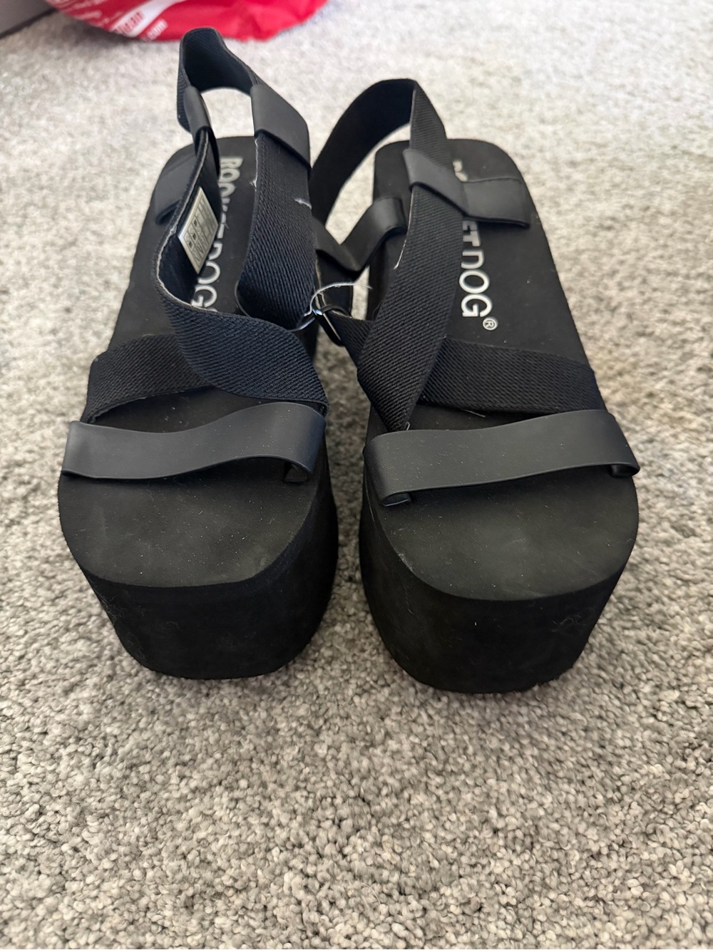 Rocket Dog Black Platform Sandals - Strappy Women's Wedge size 9